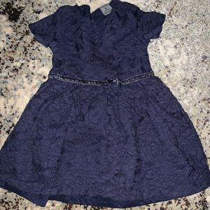 Carter’s lacy navy blue dress with sparkly belt